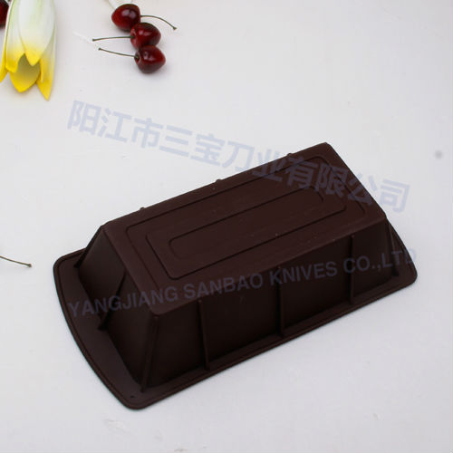 Dark chocolate color of square shapped of silicone cake molds