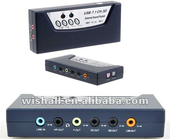 熱い販売の82014年チャネル7.1サウンドカード/soundwareオーディオインターフェース問屋・仕入れ・卸・卸売り