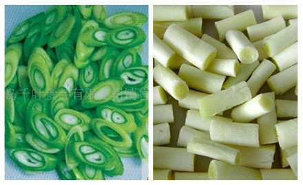 IQF white beveling scallion pieces 4mm