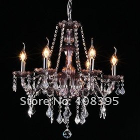 Crystal Chandelier with 6 Lights - Graceful Candle Featured Style