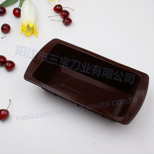 Dark chocolate color of square shapped of silicone cake molds