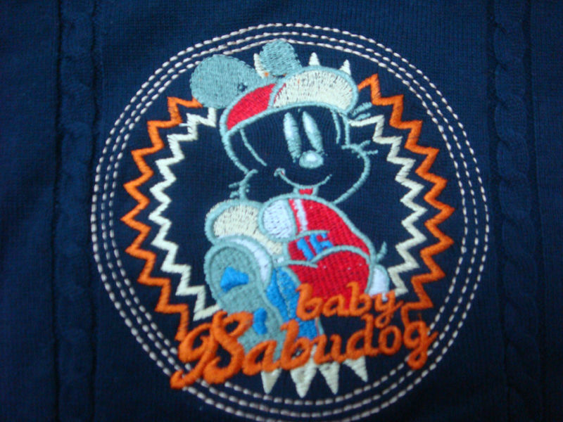 ダークブルー手刺繍2013作られた子供のためのウールのセーター問屋・仕入れ・卸・卸売り