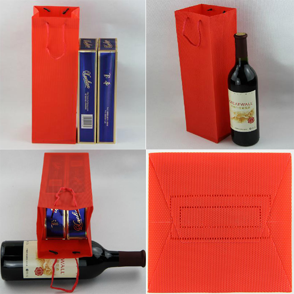Shenzhen Factory printed custom red wine bag with handle