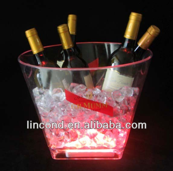 Multi-color acrylic led ice bucket/champagne bucket led/led champagne bucket