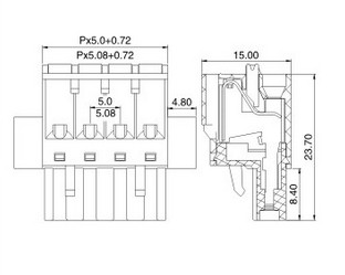 Kf2edgkd-5.08mm300v/10a異極付き端子台仕入れ・メーカー・工場