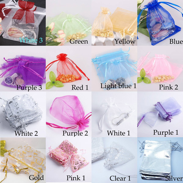 Factory price Hande made Colorful Satin Embroidery Gift Pouches