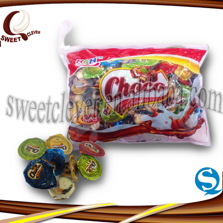 Mini chocolate biscuit cup in handle zipper bag