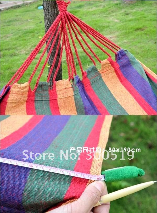 Холстина туризма гамака 190 x 80cm ткань отдыха звероловства одиночного сь Stripes свободная перевозка груза