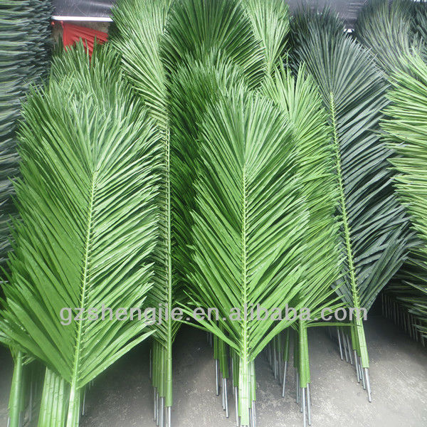 China leaf making artificial palm tree leave water&fire proof leaf sythetic