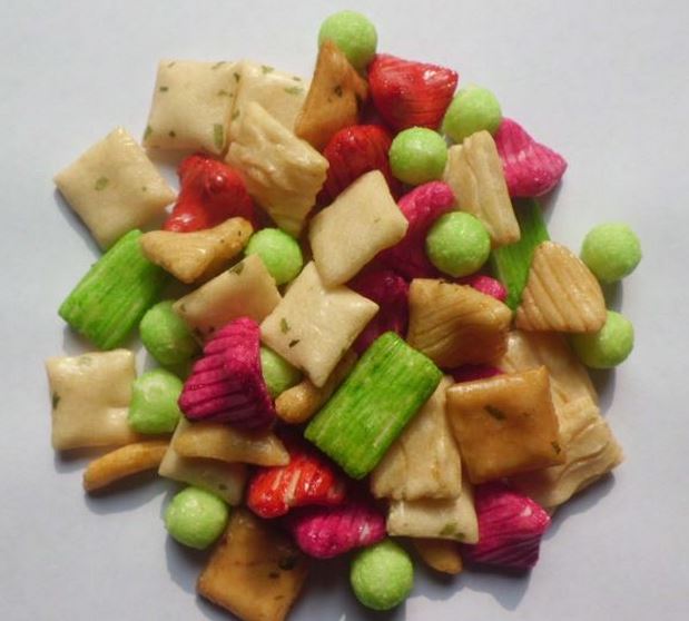 Fried Rice Crackers of different shapes