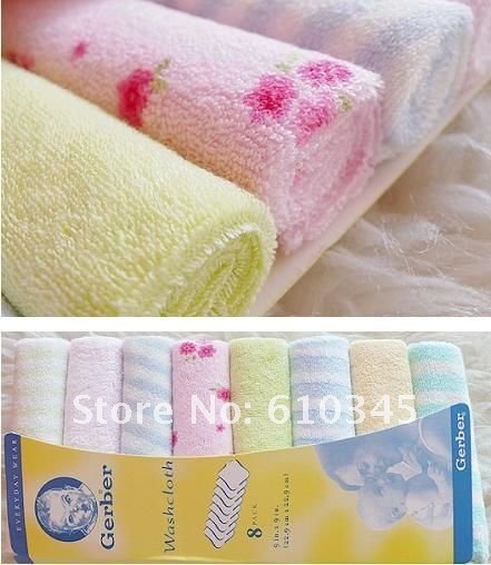 Free shipping!wholesale 8pcs/set Gerber baby\'s towels/baby bibs/infantfeeding towel santa feeding towels