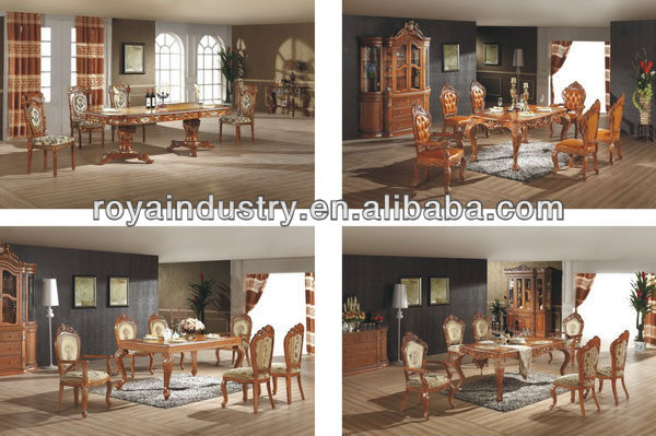 ヨーロピアンスタイルの固体木材彫刻が施されたet003アンティーク木製カフェの家具仕入れ・メーカー・工場