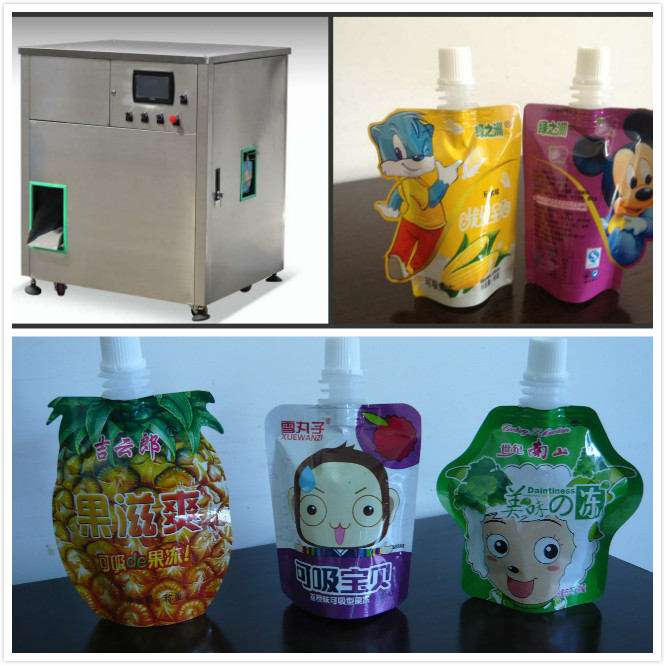 Red wine and liquid in Doypack with spout filling capping packing Machine