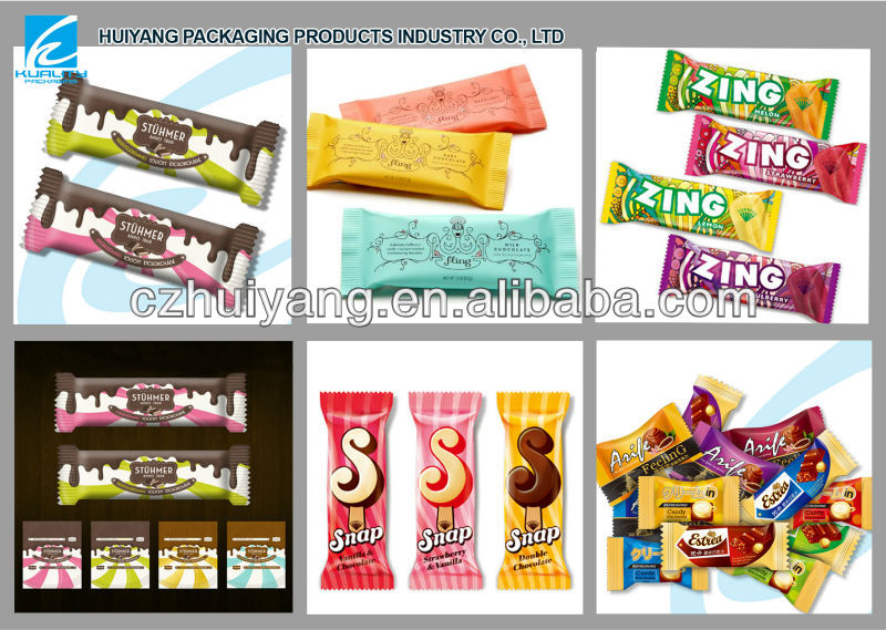 Vivid printing chocolate bar center seal bags