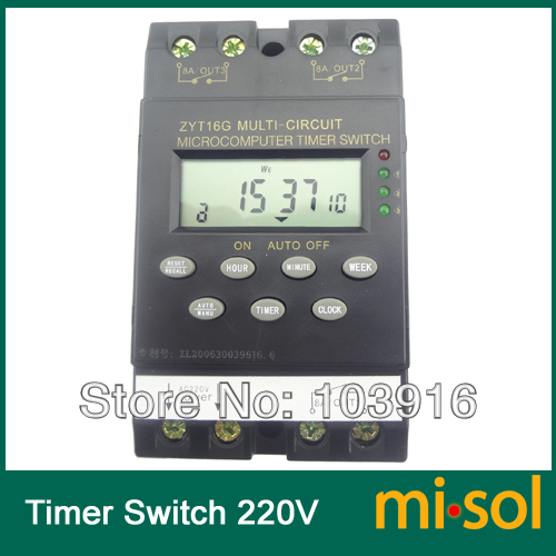 MISOL Multi-circuit (3 output) 220V Timer Switch Timer Controller