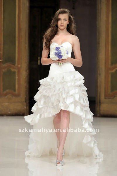 top selling strapless hilo pleated casual wedding dresses