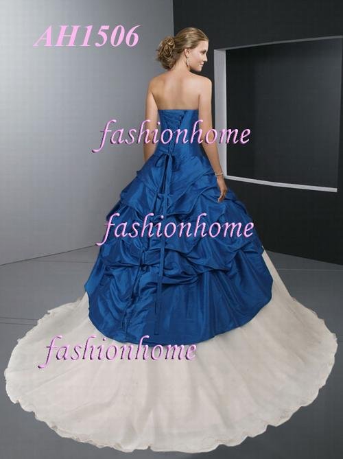 New arrival Blue and white wedding dress prom dress AH1506 products 