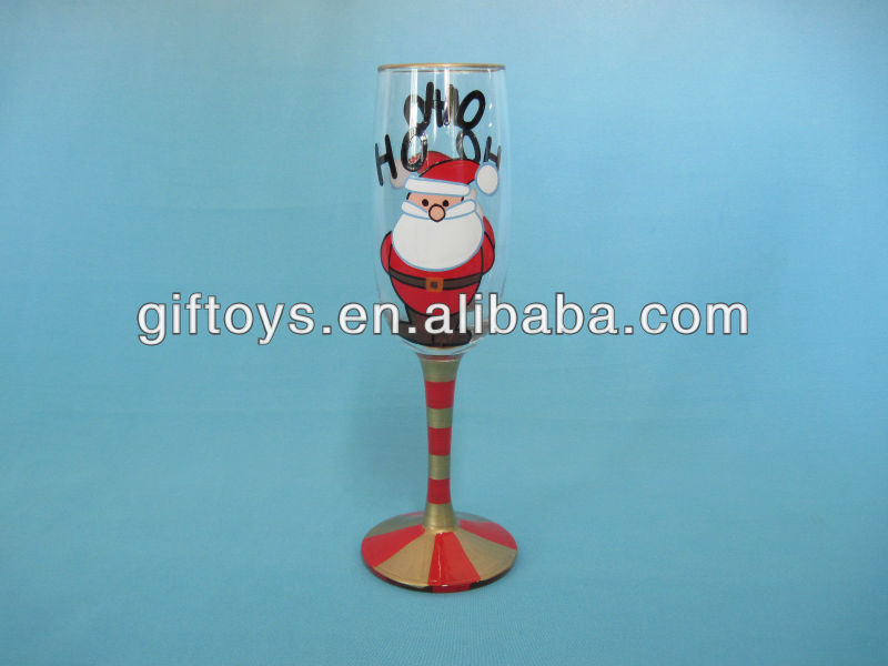 GM10192 hand painted fancy champagne flutes for Chirstmas Day