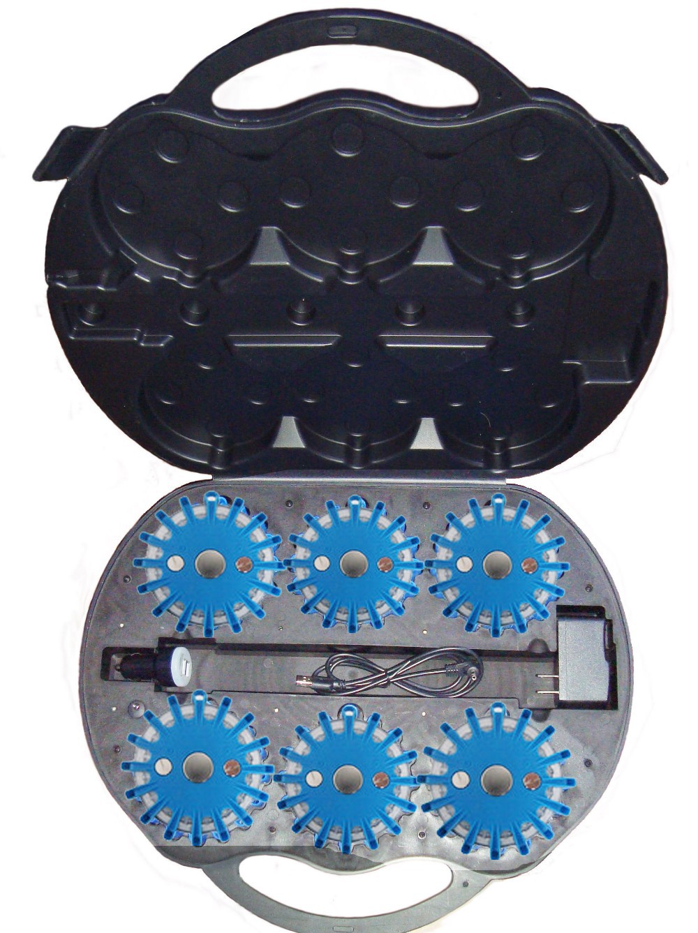 6 package rechargeable led road flares