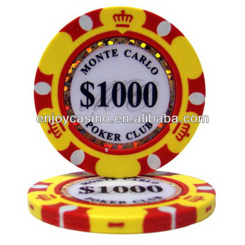 14g三つの- トーン粘土モンテカルロポーカーチップ/カジノポーカーチップ/実際の粘土のポーカーチップ問屋・仕入れ・卸・卸売り