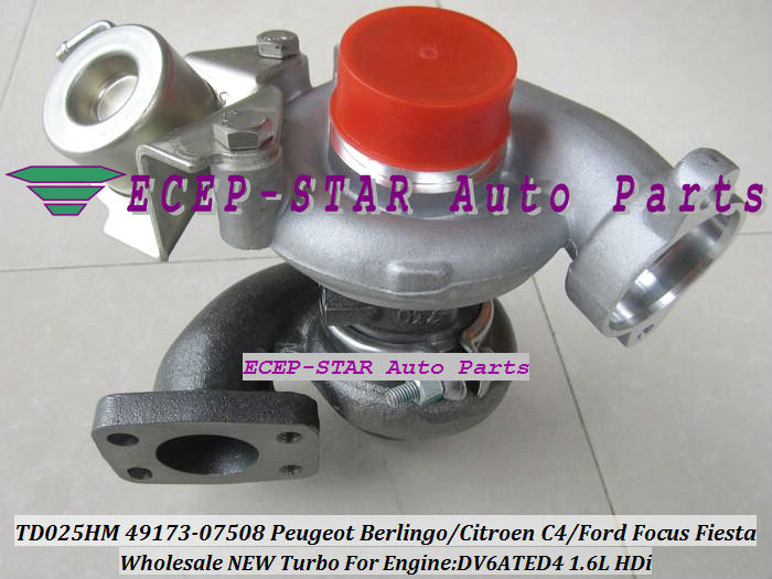 TD02 TD025HM 49173-07508 49173-07506 Turbocharger Fit For Peugeot Berlingo Citroen C4 Ford Focus Fiesta Fusion 1.6L HDi DV6ATED4 (5)