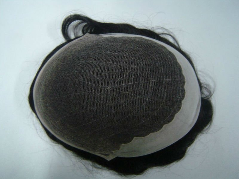 2013 high quality men real hair full toupee soft