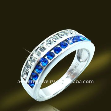  Designed 925 Silver Brass Jewellery Crystal Wedding Bands Wedding Rings