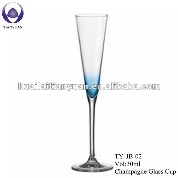 Colored lampworking pyrex borosilicate champagne flute glass