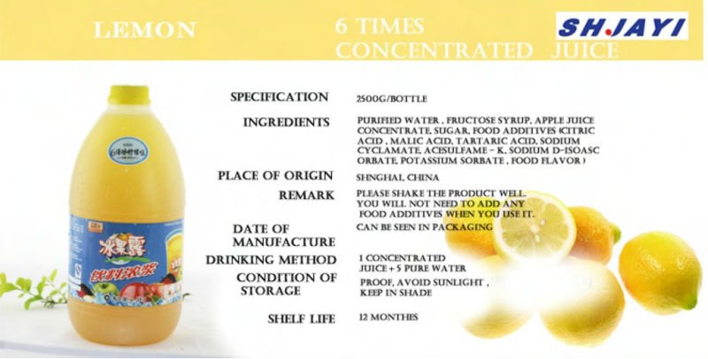 6 times concentrated lemon juice