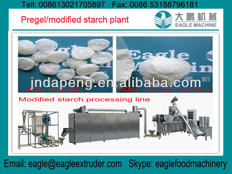 Pregelatinized modified potato/wheat/corn starches flours making extruders machines for oil well drilling and chemicals