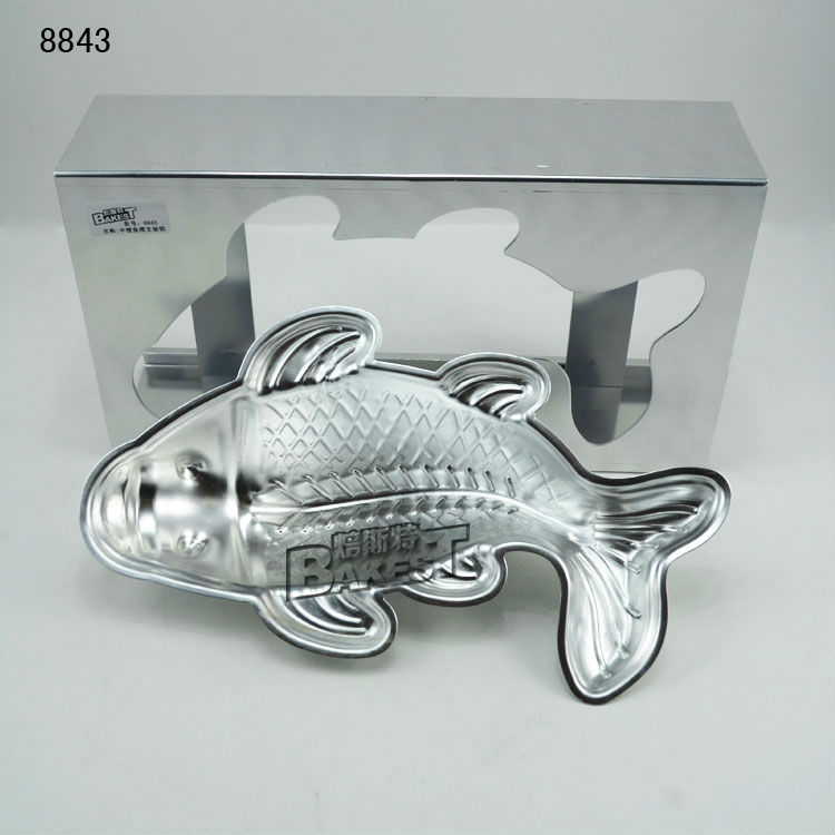 Unique 12 Inch Aluminum Fish Cake Decorative Baking Pan Molds Tin