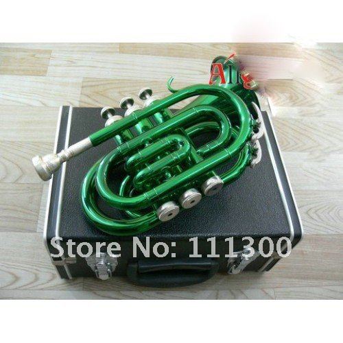 New arrival Hand Trumpet Green Brass body Bore size 11.60mm Bell DIA.101mm With hard case New arrival Hand Trumpet Green Brass body Bore size 11.60mm Bell DIA.101mm With hard case