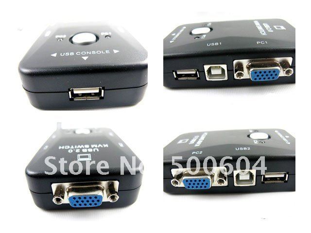 2-port USB2.0 Manual KVM Switch BOX PC MONITOR MOUSE KEYBOARD 