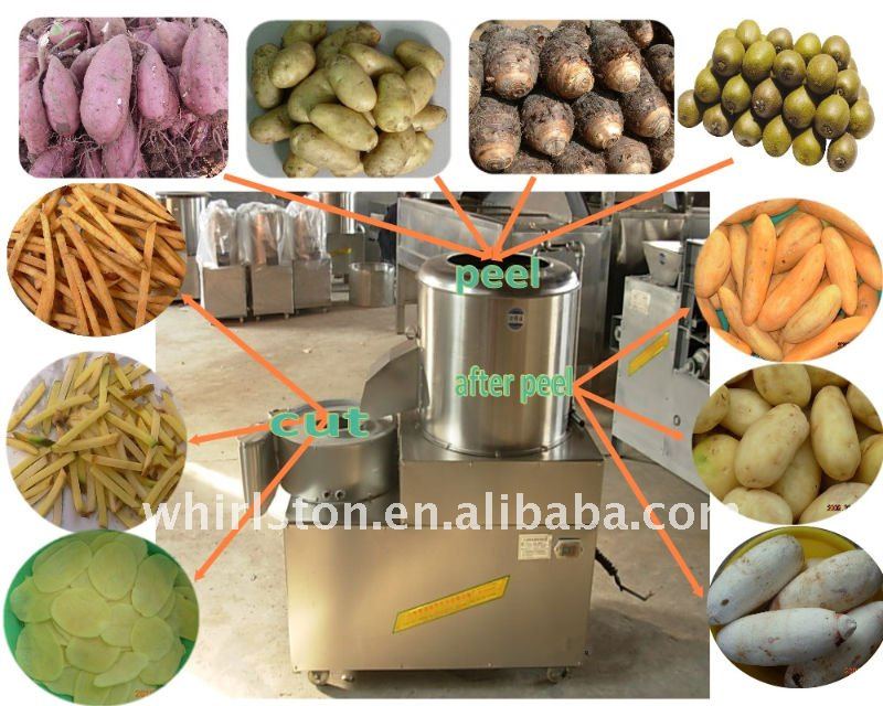 multifunctional small automatic potato washing peeling cutting machine/chips machine