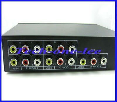 1pcs 4 Input 1 Output Composite RCA Video Audio/Y-Pb-Pr AV Switch Selector Splitter for DVD TV free shipping