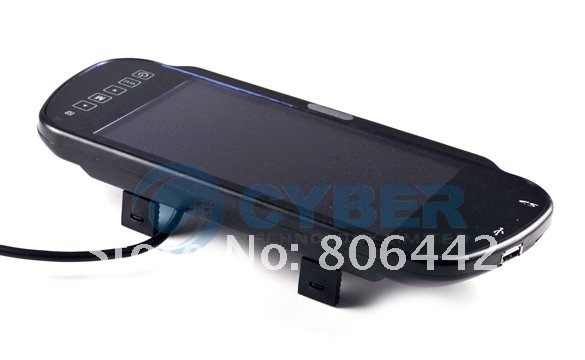 7" TFT LCD Color Screen Car Monitor Rearview Mirror Camera W/ SD USB MP5 FM Free Shipping