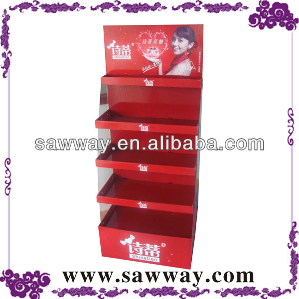 chewing gum display shelf,POP paper display shelf,recyclable corrugated paper display stand