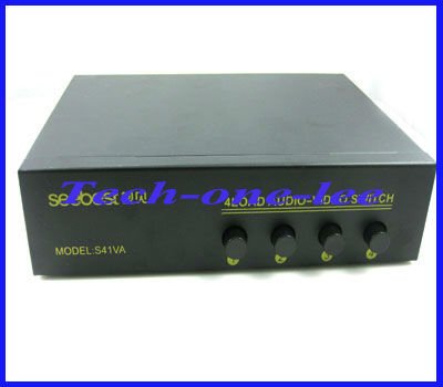 1pcs 4 Input 1 Output Composite RCA Video Audio/Y-Pb-Pr AV Switch Selector Splitter for DVD TV free shipping