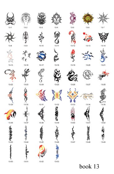 FREE SHIPPING Wholesales 53 Reusable airbrush temporary tattoo stencils 
