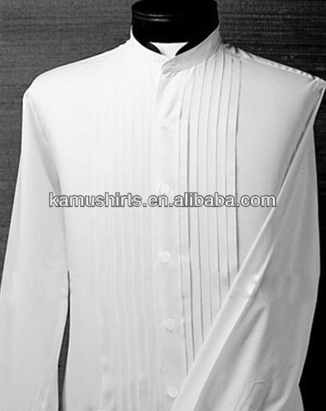 縞模様の襟白タキシードシャツ結婚式drssマンダリンカラーシャツの男のシャツ問屋・仕入れ・卸・卸売り