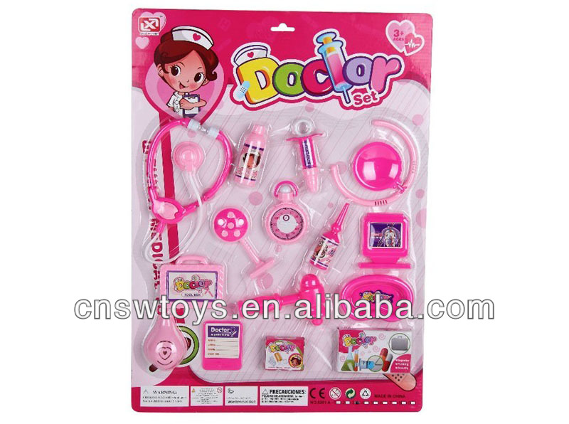 9pcプラスチックのおもちゃの子供のための人形と一緒に楽しいsw8200161聴診器問屋・仕入れ・卸・卸売り