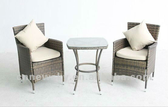 Color crema 2 mesa de comedor asiento conjuntos de muebles de caña ... Mesas de comedor color crema