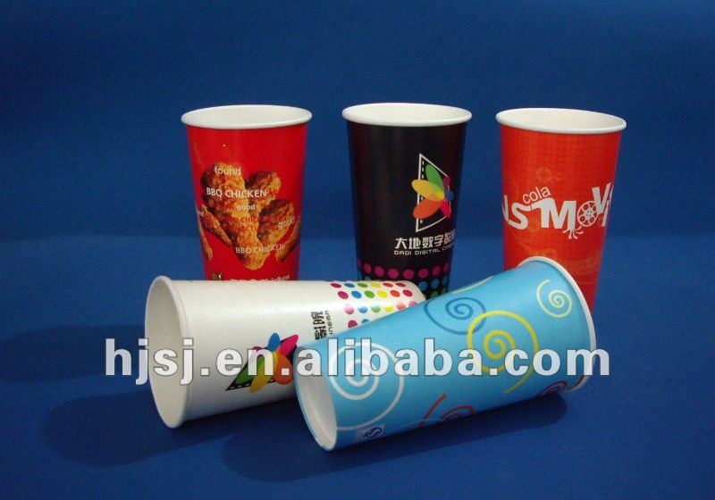 Disposable double PE paper cup cold cup 12/16/22oz