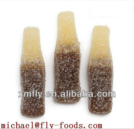 cola bottle shape sugar coated fruit gummy soft candy