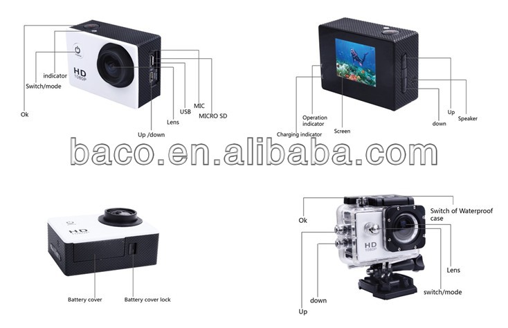 新しいモデル防水フルhd1080psj4000エクストリームスポーツアクションのビデオカメラ問屋・仕入れ・卸・卸売り