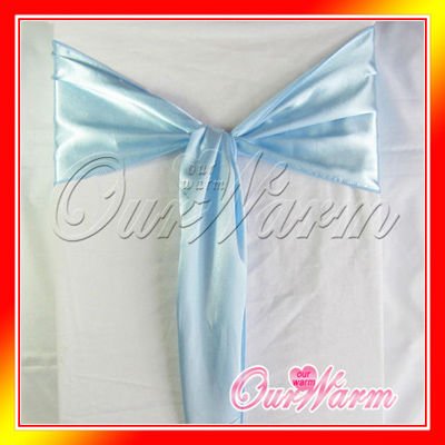 100 Light Blue Baby Blue Periwinkle Chair Sash Bow Wedding Party Colors