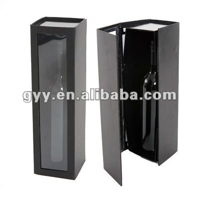 Classical dark red wine box /paper box/ /packaging box with window