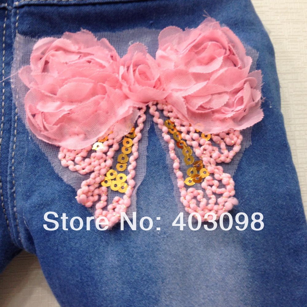 Джинсы для девочек girl flower sequins jeans pant kids denim pant leisure trousers 2-5 years Джинсы для девочек girl flower sequins jeans pant kids denim pant leisure trousers 2-5 years