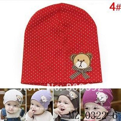 Stylish Dotted Baby Spring Linecap Baby Spring Hat with Lovely Bear Kids Cotton Hat Baby Spring/Autumn Beabie baby Cap MZ-0322 Stylish Dotted Baby Spring Linecap Baby Spring Hat with Lovely Bear Kids Cotton Hat Baby Spring/Autumn Beabie baby Cap MZ-0322