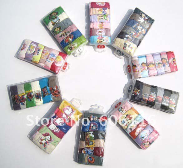 Free shipping Wholesale Children Cartoon Cotton Underewear / briefs with 7sizes, 36pcs briefs(6packs) per lot-AL001